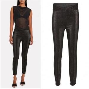 RTA Kyle high-rise lurex black sparkle shimmer Leggings 27
